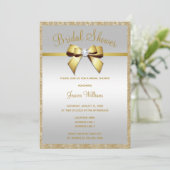 ゴージャスゴールドグリッター＆ジェムボウ ブライダルシャワー 招待状 (スタンド正面)