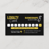 ゴージャスゴールドグリッター ヘアスタイリスト ビューティーサロン ロイヤリティカード (裏面)