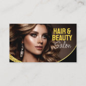 ゴージャスゴールドグリッター ヘアスタイリスト ビューティーサロン ロイヤリティカード (正面)