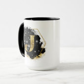 ゴージャスゴールドグリッターJモノグラム マグカップ (正面左)
