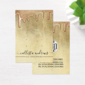 ゴージャスゴールド厚グリッター垂れロゴイヤリング (デスク)