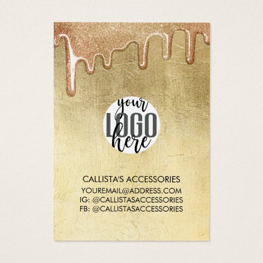 ゴージャスゴールド厚グリッター垂れロゴイヤリング (裏面)