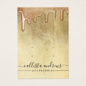 ゴージャスゴールド厚グリッター垂れロゴイヤリング (正面)