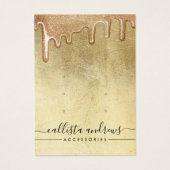 ゴージャスゴールド厚グリッター ドリップス ロゴ イヤリング (正面)