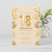 ゴージャスゴールド18歳の誕生日パーティー 招待状 (スタンド正面)