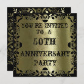 ゴージャスゴールド50周年パーティー招待状 招待状 (正面/裏面)