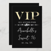 ゴージャスゴールドVIPブラック 招待状 (正面/裏面)
