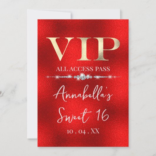 ゴージャスゴールドVIP レッド 招待状 (正面)