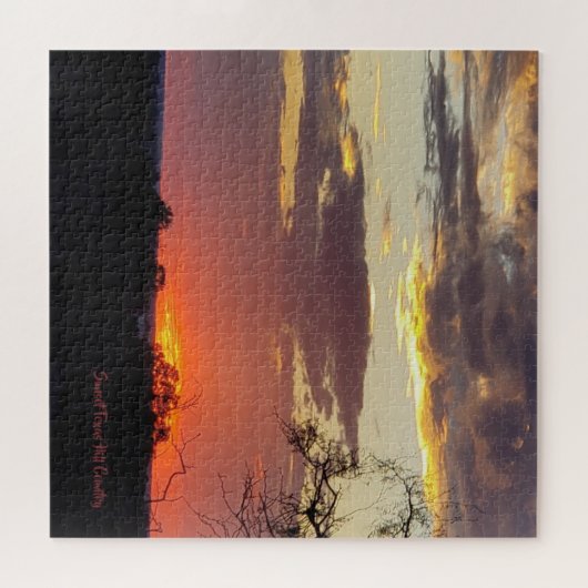 ゴージャスサンセットテキサス州ヒルカントリーゲーム ジグソーパズル (横)