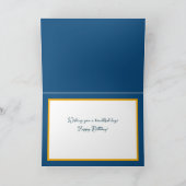 ゴージャスシックホワイトローズフローラブーケ誕生日 カード (内部)