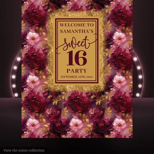 ゴージャススウィート16赤面ブルゴーニュ金ゴールドタペストリー タペストリー