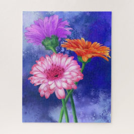 ゴージャススリーカラーガーベラスミグンアートスケッチ ジグソーパズル