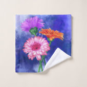 ゴージャススリーカラーゲルベラ-ミグンドアートスケッチ バスタオルセット (ウォッシュタオル)