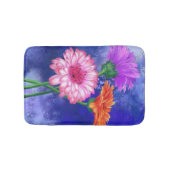 ゴージャススリーカラーゲルベラ-ミグンドアートスケッチ バスマット (正面)