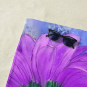 ゴージャススリーカラーゲルベラ-ミグンドアートスケッチ ビーチタオル (インサイチュ)