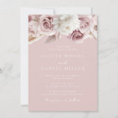 ゴージャスダスティバラ結婚赤面 招待状 (正面)