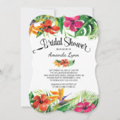 ゴージャストロピカルフラワーブライダルシャワー 招待状 (正面)