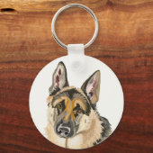 ゴージャスドイツシェパード、アルセーションドッグスケッチ鍵 キーホルダー (正面)