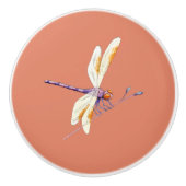 ゴージャスドラゴンフライオンブランチオンテラコッタ セラミックノブ (正面)