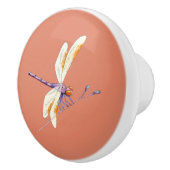 ゴージャスドラゴンフライオンブランチオンテラコッタ セラミックノブ (右)