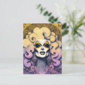 ゴージャスドラッグクイーンイエローパープル ポストカード (スタンド正面)