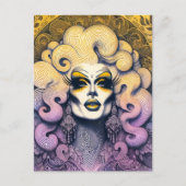 ゴージャスドラッグクイーンイエローパープル ポストカード (正面)