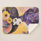 ゴージャスドラッグクイーンクリムトスタイル シェルパブランケット (正面(横))