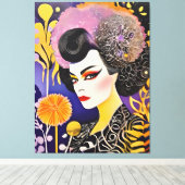 ゴージャスドラッグクイーンパープルオレンジ キャンバスプリント (インサイチュ (ウッドフロア))