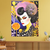 ゴージャスドラッグクイーンパープルオレンジ キャンバスプリント (インサイチュ (リビング))