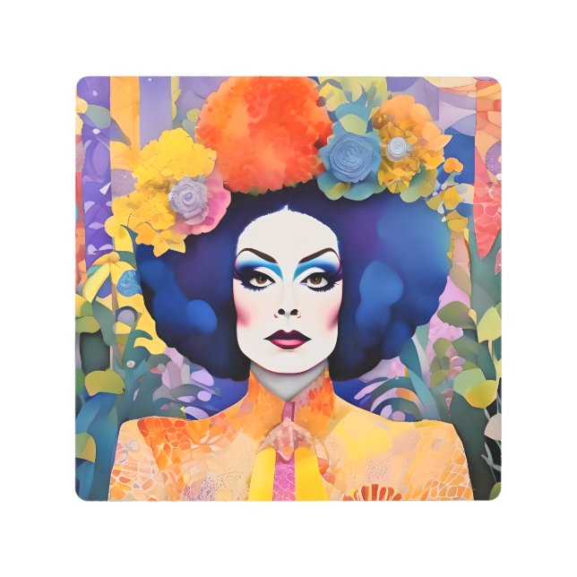 ゴージャスドラッグクイーン メタルプリント (正面)