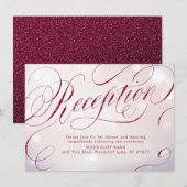 ゴージャスバーガンディヴィンテージカリグラフィー受付 エンクロージャーカード (正面/裏面)