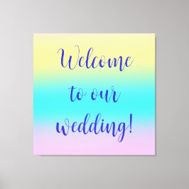 ゴージャスパステルレインボーグラデーショ結婚ン キャンバスプリント