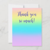 ゴージャスパステルレインボーグラデーショ結婚ン サンキューカード (正面)