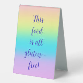 ゴージャスパステルレインボーグラデーショ結婚ン テーブルテントサイン