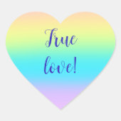 ゴージャスパステルレインボーグラデーショ結婚ン ハートシール (正面)