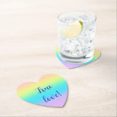 ゴージャスパステルレインボーグラデーショ結婚ン ペーパーコースター (インサイチュ)