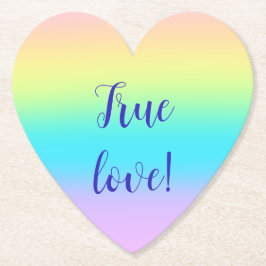 ゴージャスパステルレインボーグラデーショ結婚ン ペーパーコースター