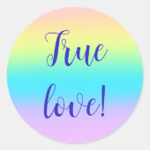 ゴージャスパステルレインボーグラデーショ結婚ン ラウンドシール (正面)