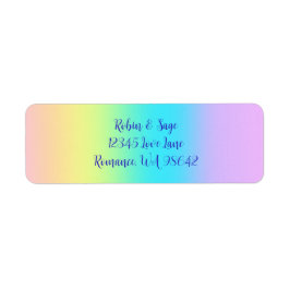 ゴージャスパステルレインボーグラデーショ結婚ン ラベル