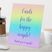 ゴージャスパステルレインボーグラデーショ結婚ン 台座サイン (インサイチュ)