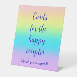 ゴージャスパステルレインボーグラデーショ結婚ン 台座サイン