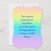 ゴージャスパステルレインボーグラデーショ結婚ン 招待状 (裏面)