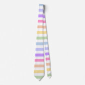 ゴージャスパステルレインボーホワイトストライプズ ネクタイ (正面)