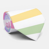 ゴージャスパステルレインボーホワイトストライプズ ネクタイ (ロール)