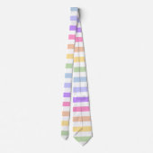ゴージャスパステルレインボーホワイトストライプズ ネクタイ (裏面)