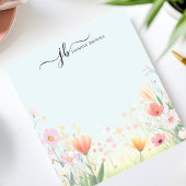 ゴージャスパステルワイルドフラワーウォーターパーソナライズされたカラー ノートパッド