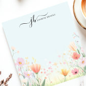 ゴージャスパステルワイルドフラワーウォーターパーソナライズされたカラー ノートパッド