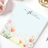 ゴージャスパステルワイルドフラワーウォーターパーソナライズされたカラー ノートパッド