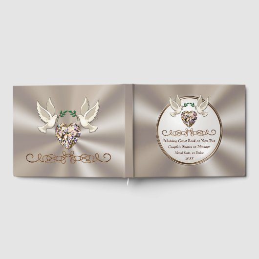 ゴージャスパーソナライズされたな結婚ゲストブック ゲストブック (全面)