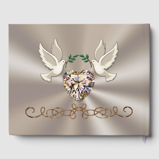 ゴージャスパーソナライズされたな結婚ゲストブック ゲストブック (裏面)